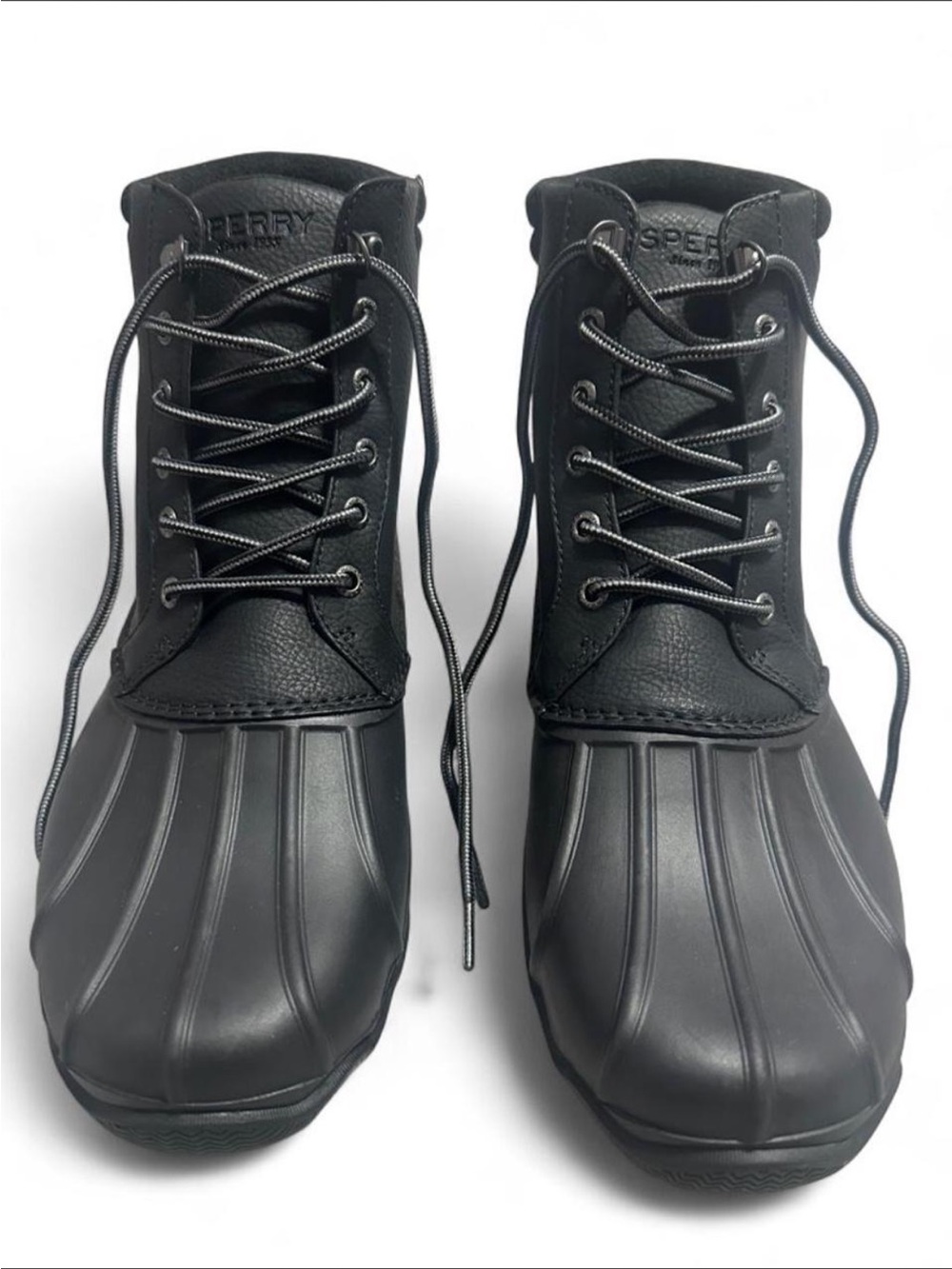 Men’s Sperry Top-Sider Seasonal Avenue Leather Duck Boots in Black size 10.5